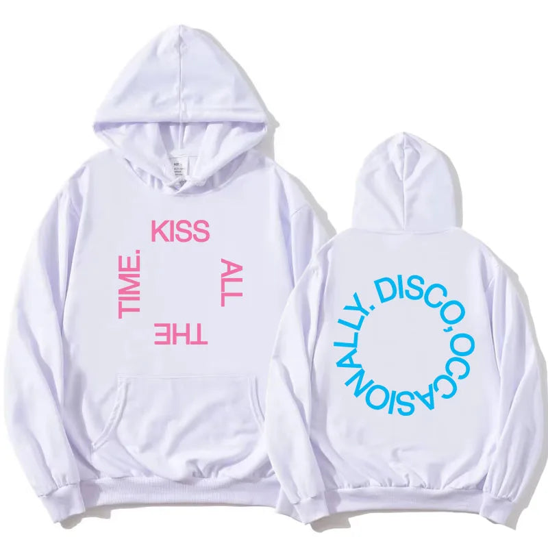 HarryStyles KISS ALL THE TIME. DISCO, OCCASIONALLY.  Hoodies Album Design Graphic Print Sweatshirts Women Clothing Fleece Hoodie - Matrix Studios
