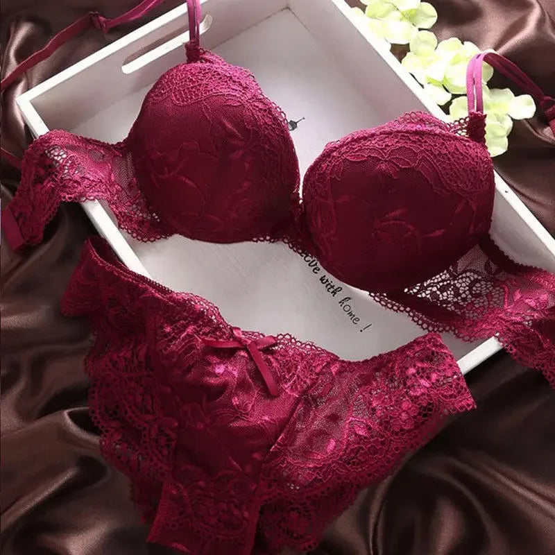 Girls Bra Sets for Women Push Up Bras Underwire Brassiere A B Cup Underwear Lingerie Three Quarters(3/4 Cup) Sexy Bralette Cheap - Matrix-studios.com