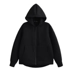 HH Autumn Women Casual Hooded Jacket Loose Oversize Zipper Hoodie Sweatshirts Solid Coat Office Lady Chic Outwear Tops - Matrix Studios