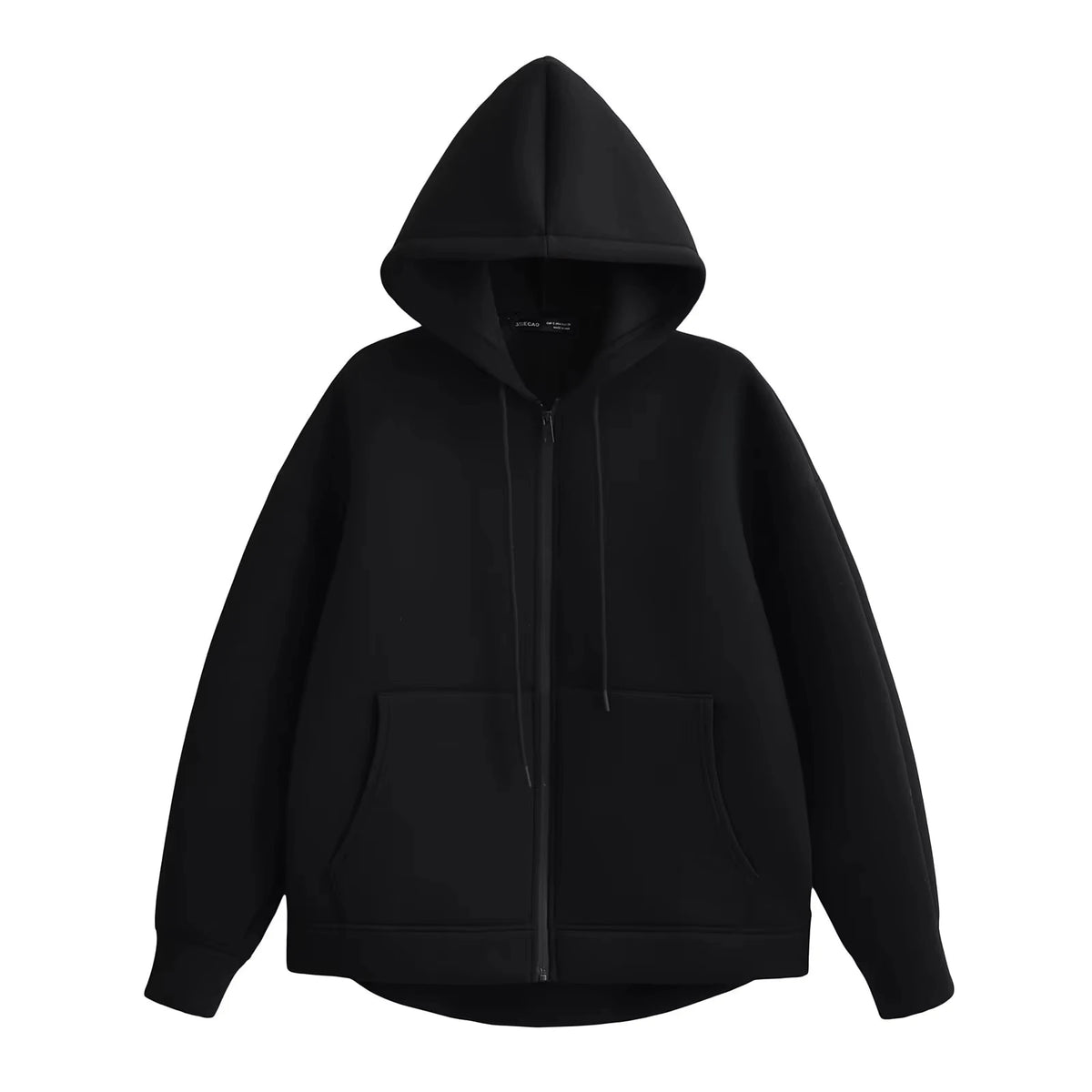 HH Autumn Women Casual Hooded Jacket Loose Oversize Zipper Hoodie Sweatshirts Solid Coat Office Lady Chic Outwear Tops - Matrix Studios