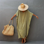Plus Size Womens Caftan Plus Size Kaftans Casual V Neck Caftans Long Soft Beach Maxi Dress for Summer - Matrix Studios