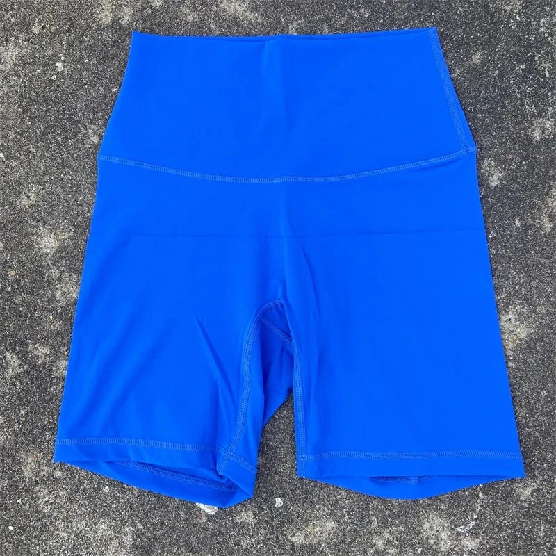Solid Color Women Fitness Sports Short High Waist Yoga Short Leg Cycling Comprehensive Training Jog Squat Proof Internal Pocket - Matrix Studios