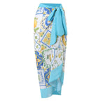 2026 New Sexy Print Retro Swimwear Beach Dress Cover Up Long Skirts Skirt Party Outfits Swimsuit Beachwear - Matrix Studios