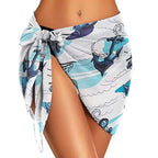 Summer Women Short Solid Sarong Swimsuit Coverups Beach Bikini Wrap Sheer Short Skirt Chiffon Skirt Scarf Swimwear Cover-ups - Matrix Studios