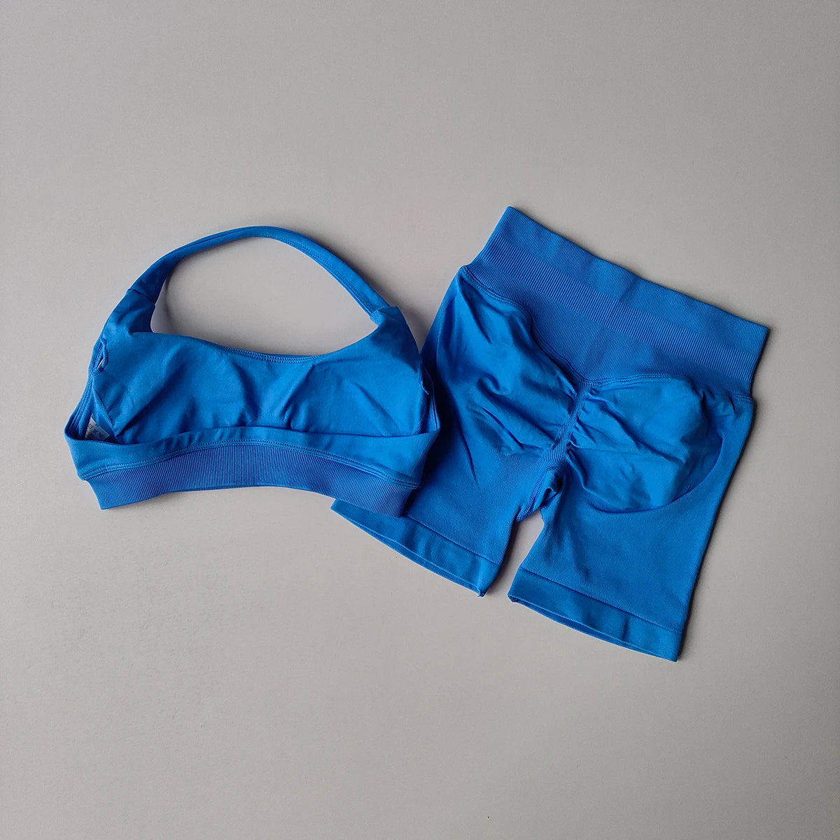 2 Pieces Yoga Suit for Women Seamless Fitness Gym Clothes Halter Sports Bra Matching Shorts Workout Sets Gym Set Outfit - Matrix-studios.com