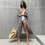 Beach Cover Ups for Swimwear Women Black Tie Dye Kimono Swimsuit Cape Summer Dress 2022 Beachwear Outfits Sales - Matrix Studios