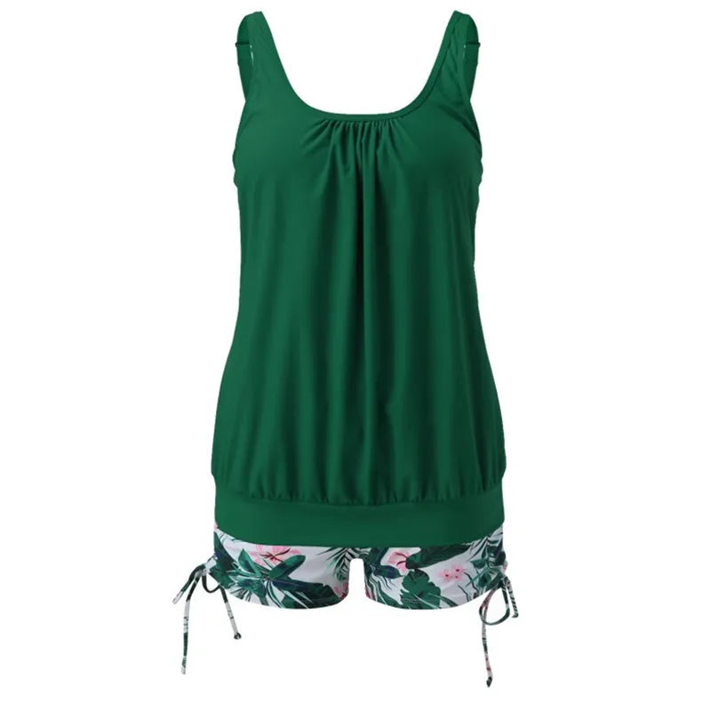 5XL Plus Size Tankini Sets for Women Two Piece Swimsuits High Waist Sexy Bikini Bathing Suit Beach Swimwear - Matrix-studios.com