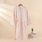 Japanese-style Kimono Pajamas Summer New 100% Cotton Gauze Pajamas Nightgown Ladies SPA Yukata Homewear Long Pajamas Women - Matrix-studios.com