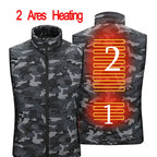 13 PCS Heated vest Jacket Fashion Men Women Coat Intelligent USB Electric Heating Thermal Warm Clothes Winter Heated Vest 열선조끼 - Matrix Studios