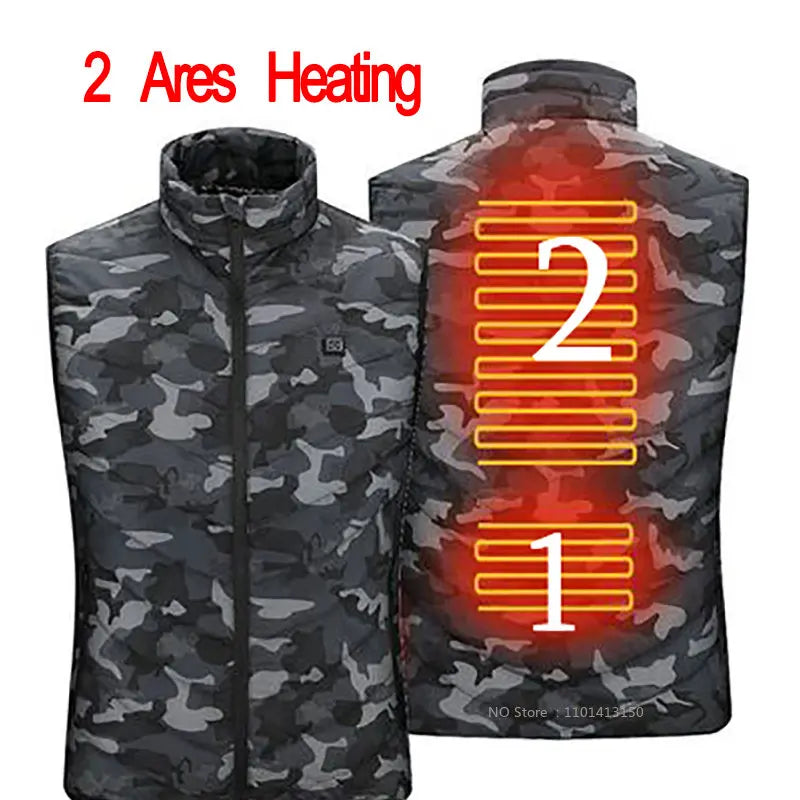 13 PCS Heated vest Jacket Fashion Men Women Coat Intelligent USB Electric Heating Thermal Warm Clothes Winter Heated Vest 열선조끼 - Matrix Studios