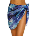 Summer Women Short Solid Sarong Swimsuit Coverups Beach Bikini Wrap Sheer Short Skirt Chiffon Skirt Scarf Swimwear Cover-ups - Matrix Studios