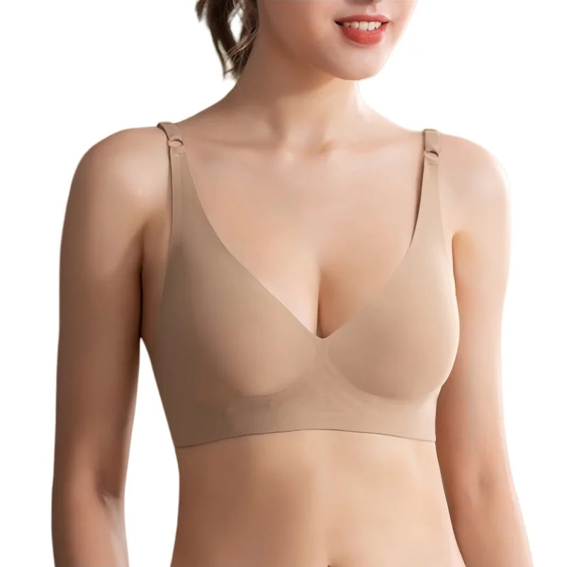 Sexy Seamless Bras For Women Wire Free Push Up Brassiere Deep V-Neck Lingerie U-Back 2-Hook Underwear Intimates S-5XL - Matrix Studios