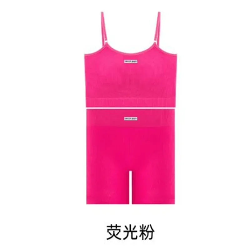 Women Seamless Yoga Sets Summer Fitness Workout Suits Sport Bra High Waist Leggings Sexy Outfits 2024 Female Casual Sportswear - Matrix-studios.com