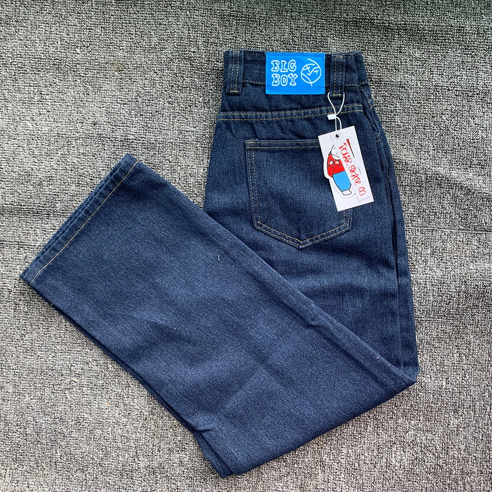 Y2K Embroidery Baggy Boy Jeans Women Streetwear Gothic Cartoon Blue Straight Jeans Retro Punk Rock High Waist Denim Trousers - Matrix-studios.com