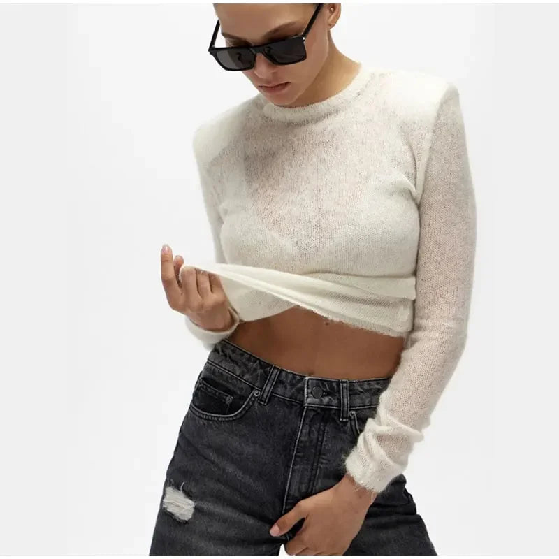 Women Elegant Soft Women Knited Pullover Sweater Lady Casual Crew Neck Long Sleeve Sweaters 2024 Spring Autumn Female Outwear - Matrix Studios
