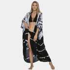 Beach Cover Ups for Swimwear Women Black Tie Dye Kimono Swimsuit Cape Summer Dress 2022 Beachwear Outfits Sales - Matrix Studios
