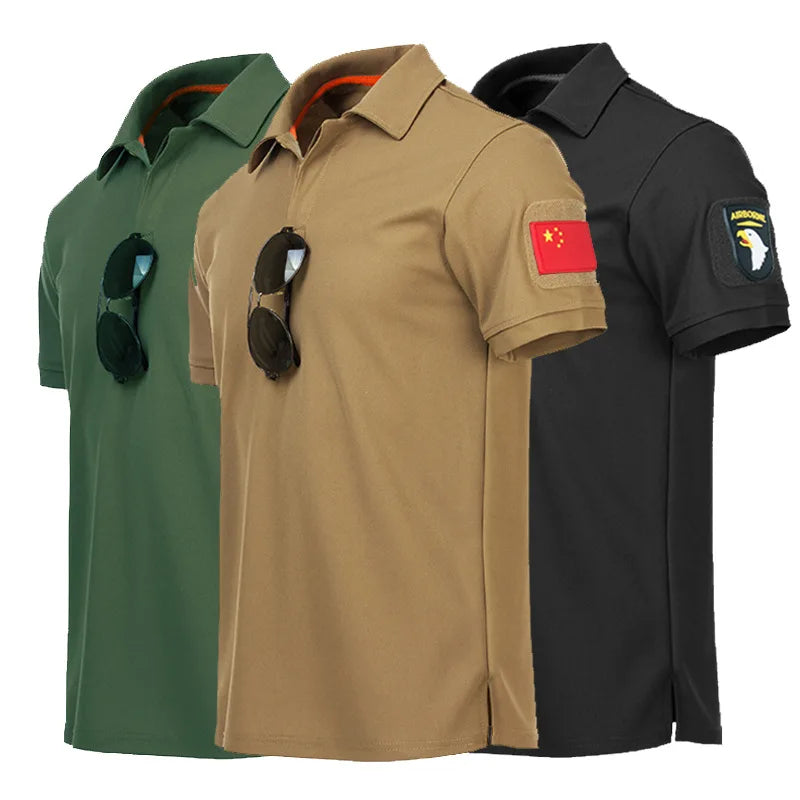 Men's Summer Quick Dry Short Sleeve Tactical T-shirt Sport Short Sleeve Breathable Workwear Running Hiking Casual Short Sleeve - Matrix Studios