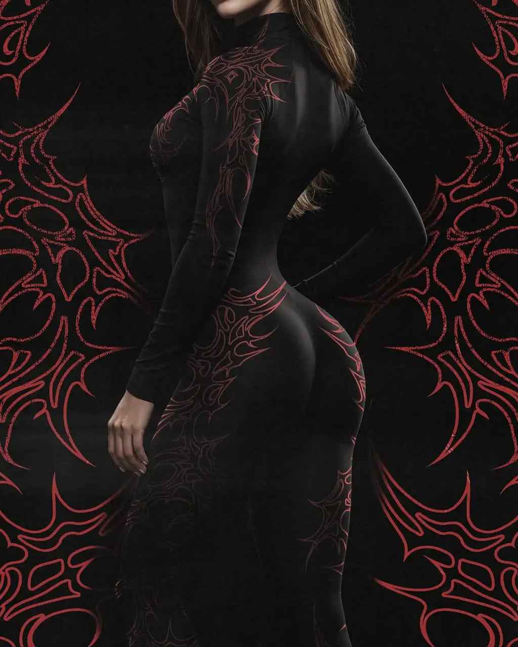 European and American popular zippered long-sleeved trouser jumpsuit slim fit hip-lifting sportswear yoga wear - Matrix Studios