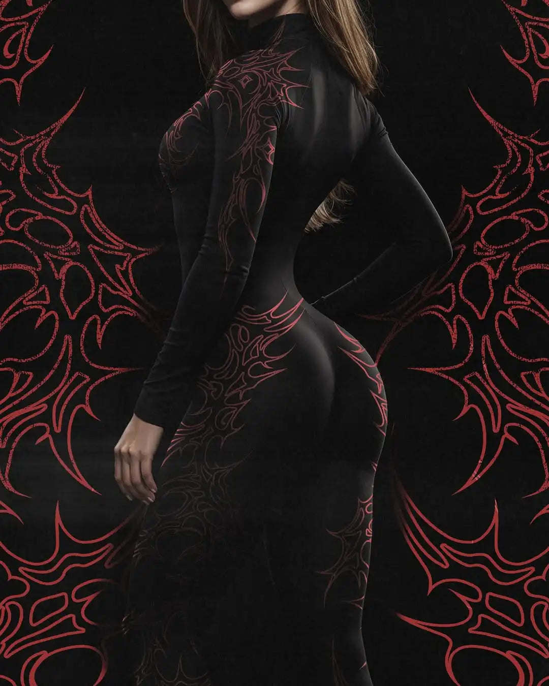 European and American popular zippered long-sleeved trouser jumpsuit slim fit hip-lifting sportswear yoga wear - Matrix Studios
