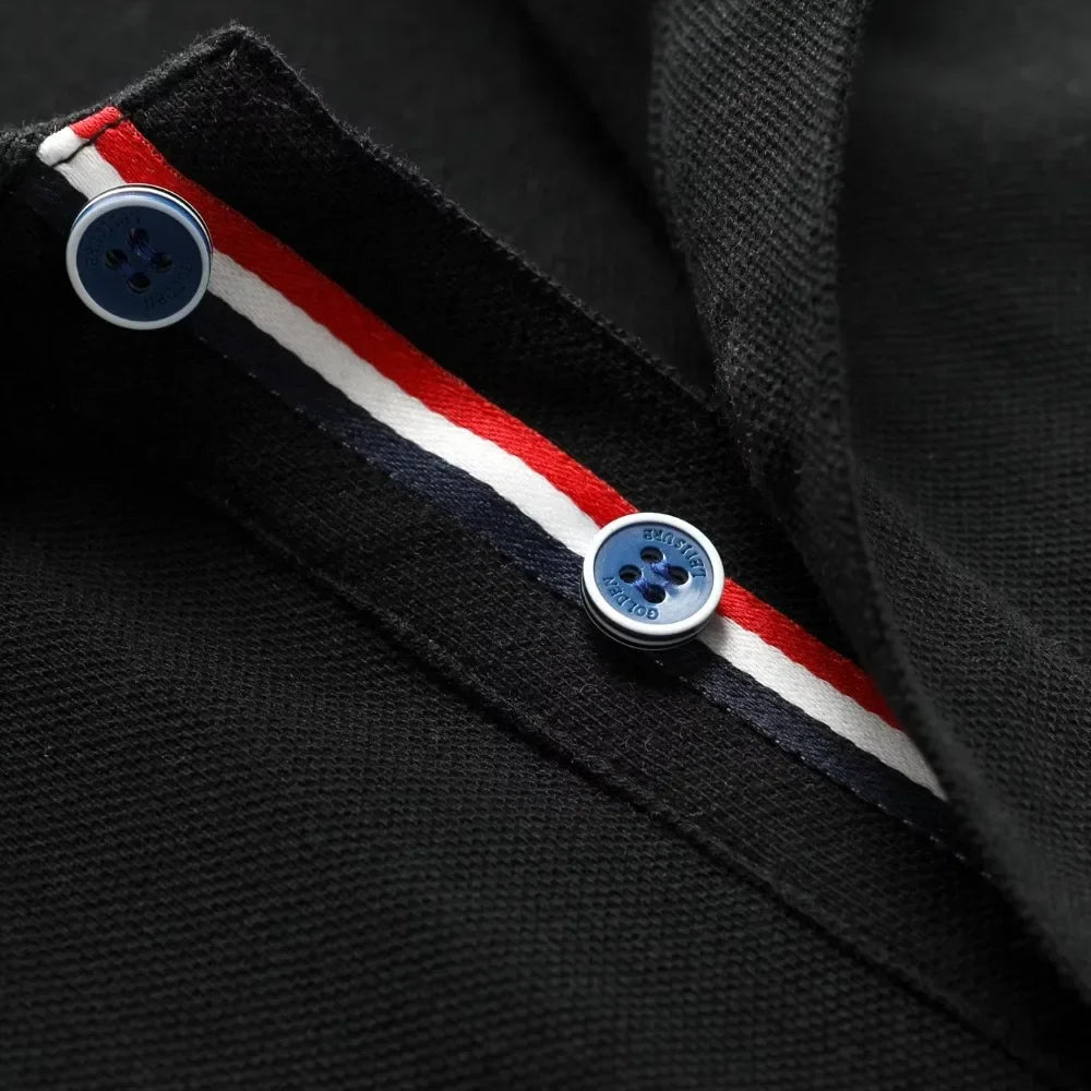 100% Cotton Quality Polo Logo Personalization Men Women Short Sleeve Shirts Striped Lapel Golf Tees Summer Top Shirt Custom - Matrix-studios.com