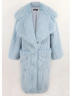 Lautaro Winter Long Oversized Pink Thick Warm Soft Shaggy Fluffy Faux Fur Coat Women Pockets Lapel Loose Sweet Cute Fashion 2022 - Matrix Studios