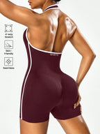 Women's Backless Color-Block Cross-Body Fitness Jumpsuit – Stretchy Yoga One-Piece Outerwear Ideal for Workout, Training & Daily - Matrix Studios