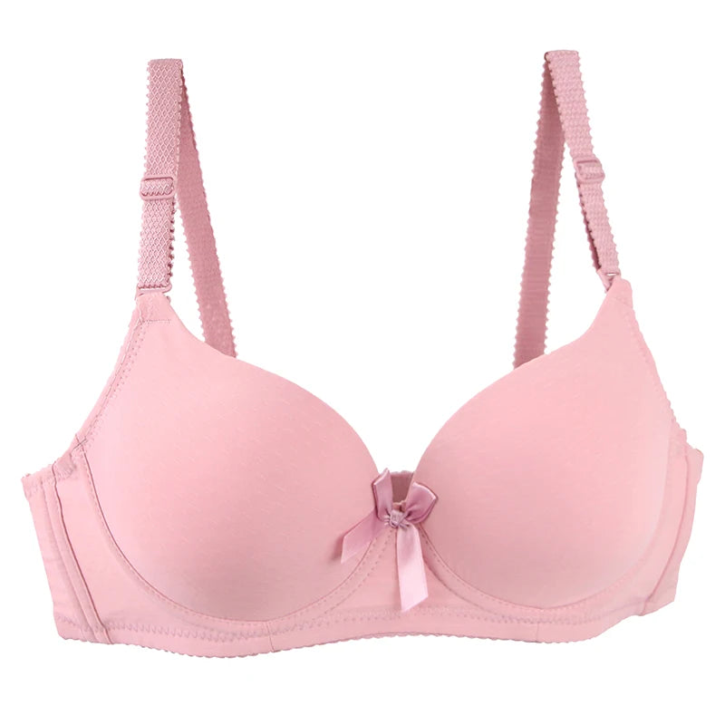 2025 New Sexy Plus Size Bras Bow Sweat Absorption Underwear For Women Solid Smooth Seamless Breathable ABC Cup Lingerie - Matrix Studios