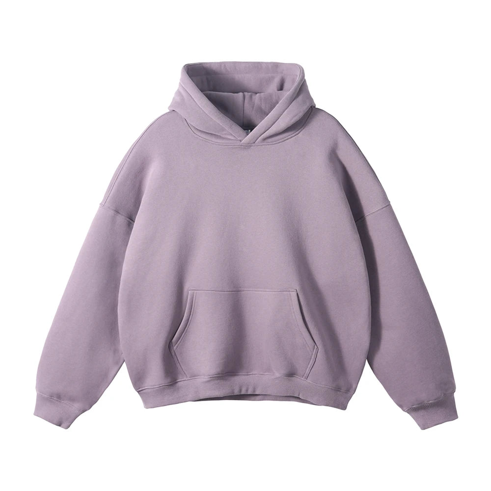 ZODF New Thick 350gsm Fleece Hooded Hoodies For Men Unisex Winter Oversized Loose Basic Solid Sweatshirts Pullovers Coats HY0631 - Matrix Studios