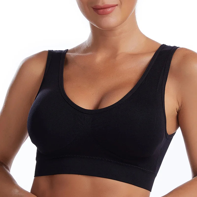 S-7XL Plus Size Thin Non-underwire Bra Zero Bondage Women's Underwear Sports Yoga Wireless Vest Seamless Adjustable Brassiere - Matrix Studios