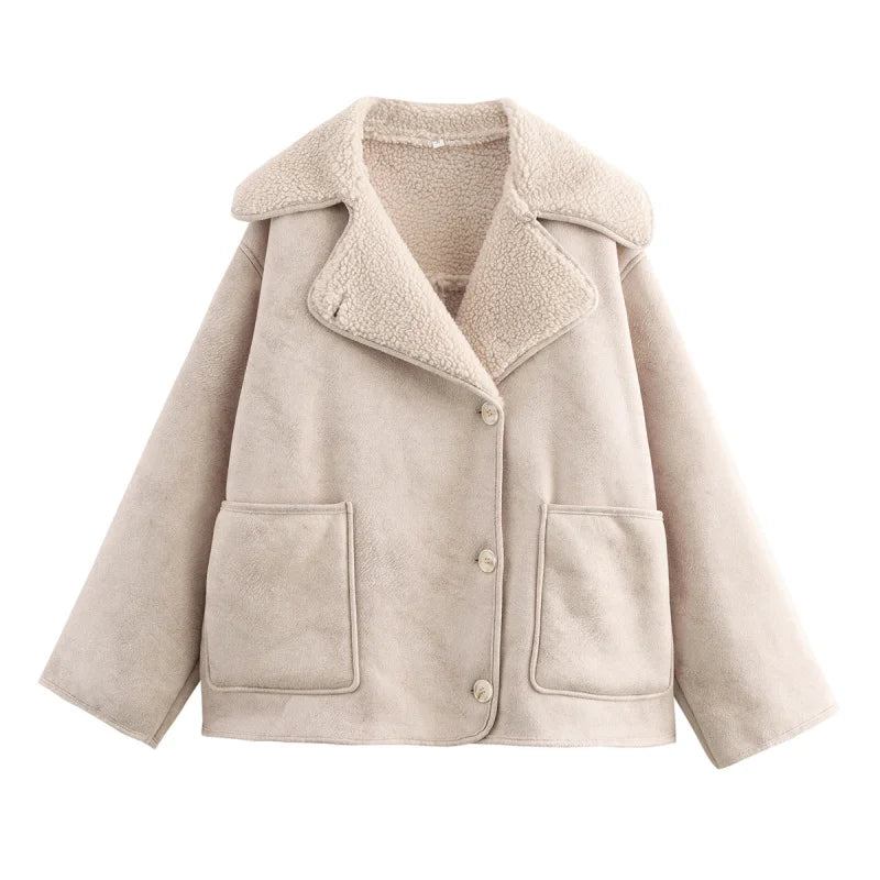 ETJ 2025 Fall/Winter New Arrival Women's ZW Series Double-Sided Collar Oversized Long-Sleeve Jacket Warm Coat 3548246 - Matrix Studios