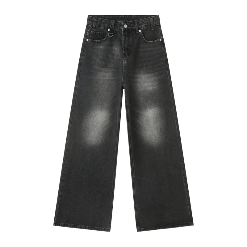 IEFB Summer Men's Denim Pants Old Blue Washed Male Jeans Straight Casual Menwear Loose Wide Leg Trousers New Fashion 9C354 - Matrix Studios