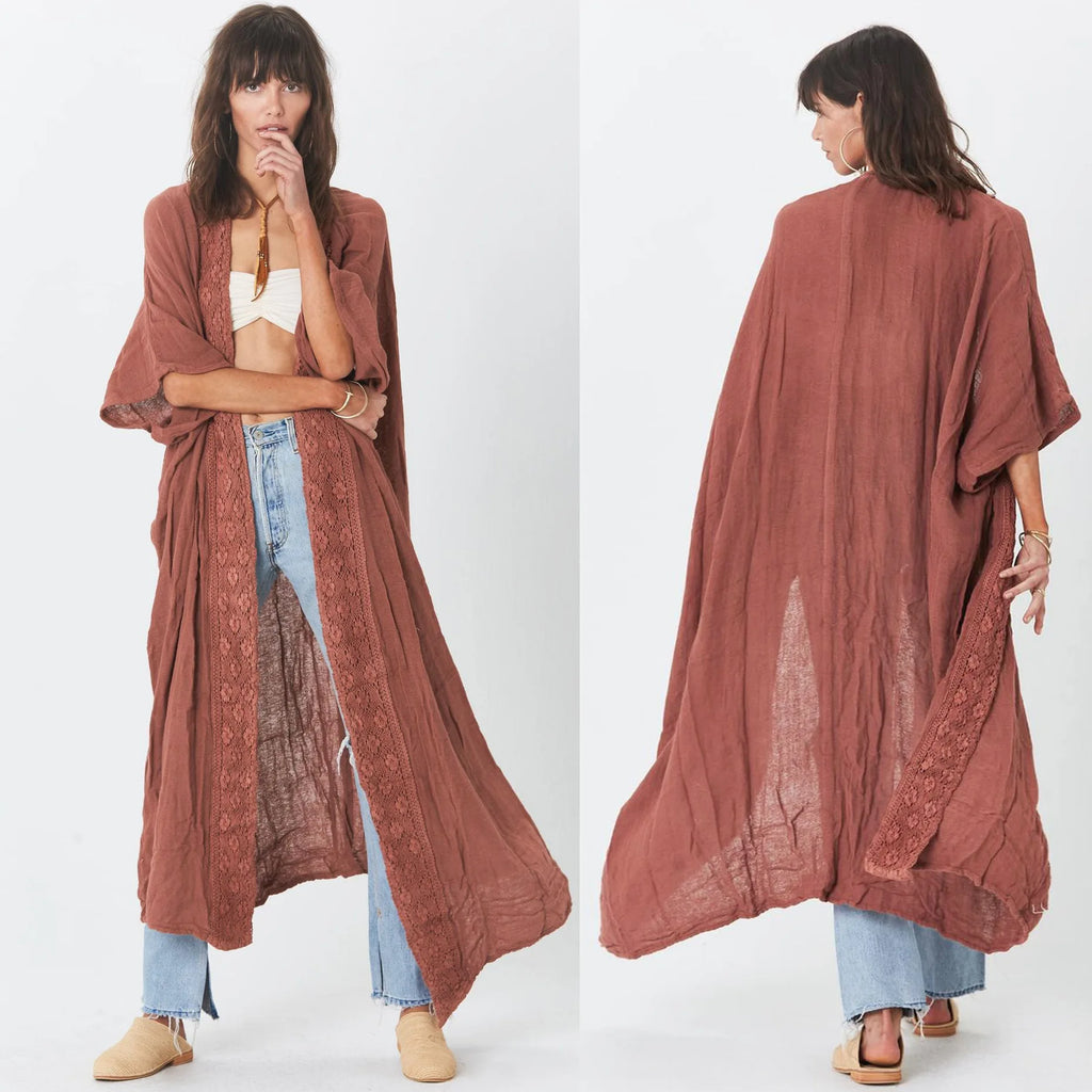 WeHello-Women's Beach Cover Up Bamboo Fabric Collar Cardigan, Sun Protection, Loose and Comfortable Shirt, Holiday - Matrix Studios