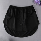 Women Girls Shirt Blouse Extender Adjustable Layering Faux Top Lower Sweep Mini Skirt False Hemline Splitting Underskirt - Matrix-studios.com