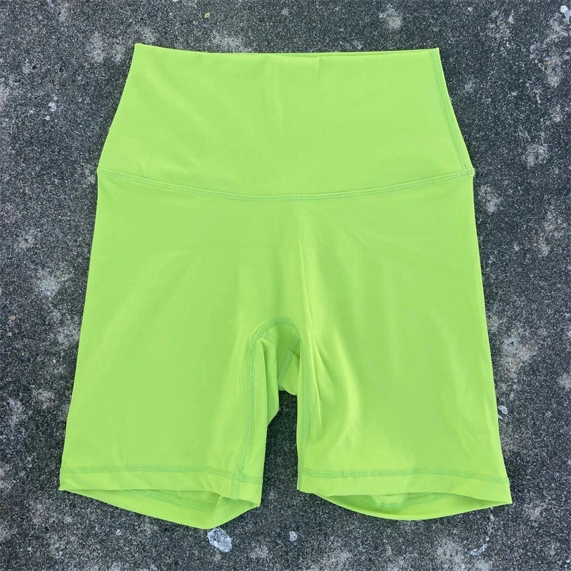 Solid Color Women Fitness Sports Short High Waist Yoga Short Leg Cycling Comprehensive Training Jog Squat Proof Internal Pocket - Matrix Studios
