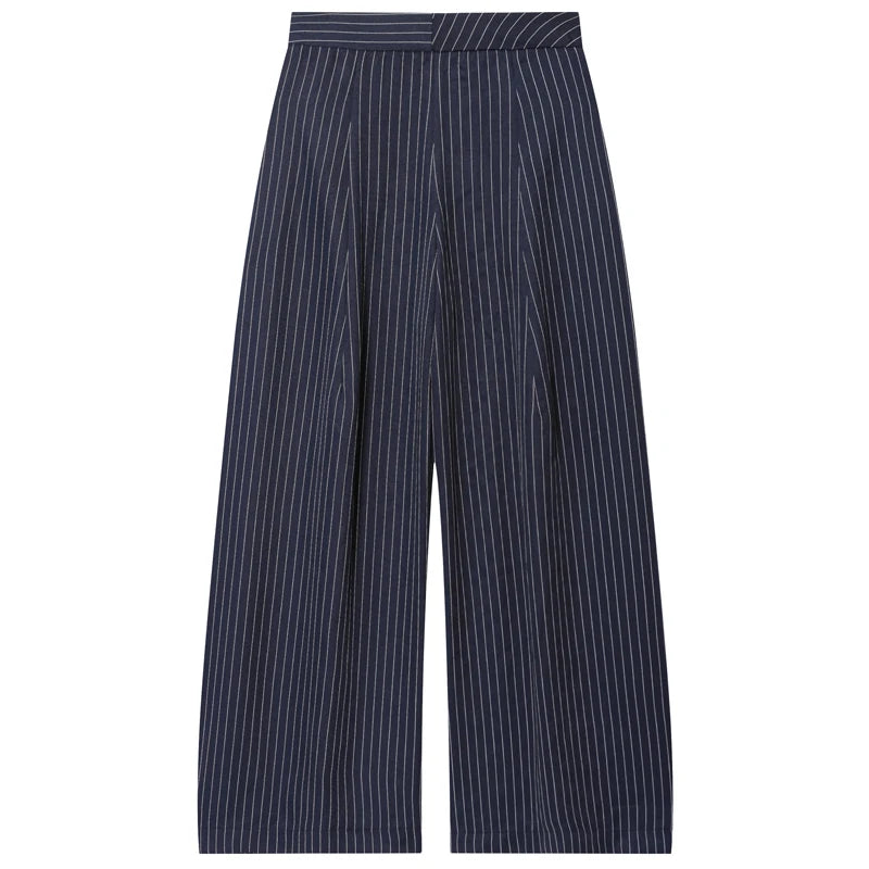 HXAO Striped Pleated Pants Women's Pants Autumn 2025 Ladies Baggy Wide Leg High Waist Pants Casual Oversize Trousers Harem Pants