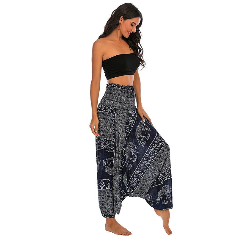 Bohemian Pants Women Pantalones Mujer Hippie High Waist Rayon Harem Baggy Boho Yoga Beach Wear Pour Femme Calca Feminina Printed - Matrix Studios
