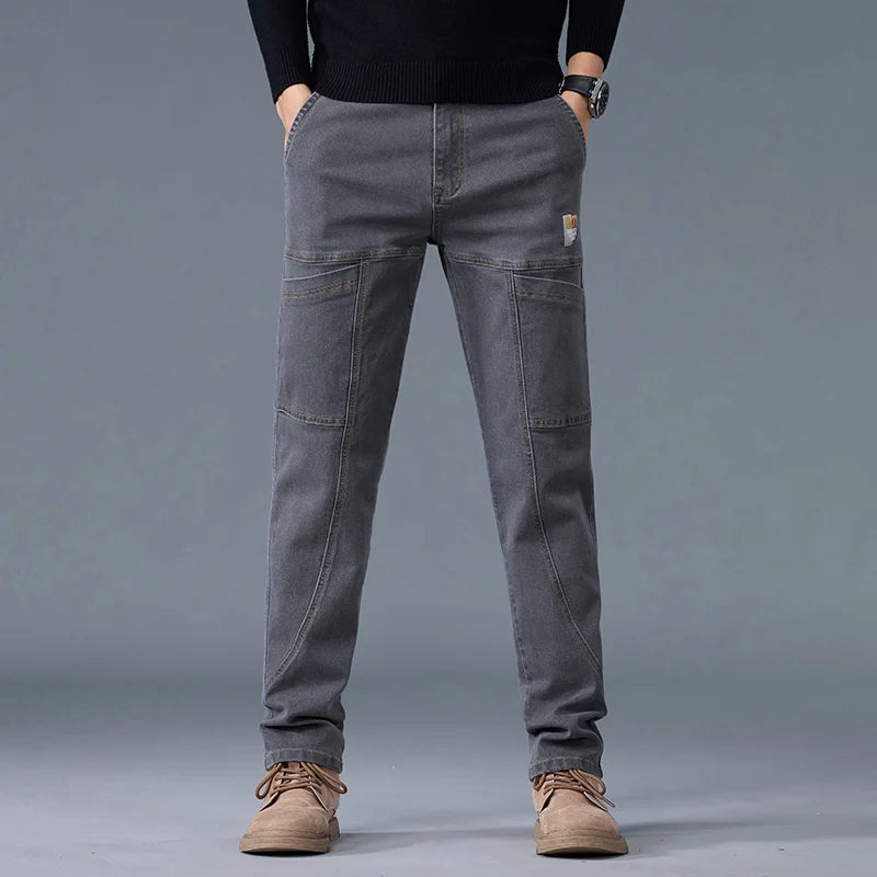 Fashion Print Six-Pocket Jeans Small Straight Cut Style Men's Casual Comfortable Fit Clothing - Matrix Studios