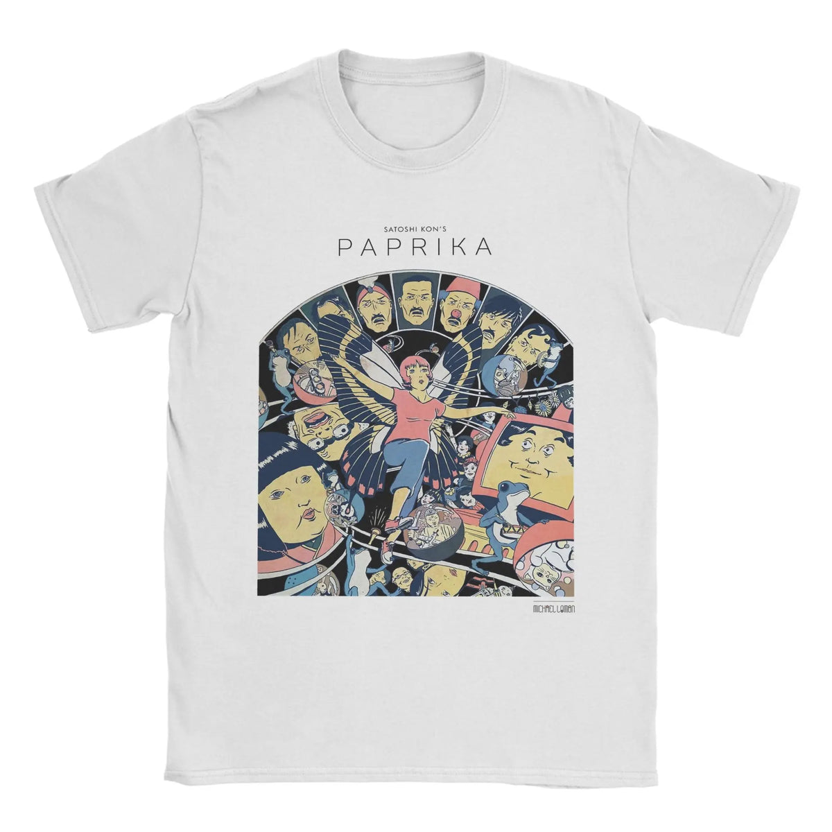Paprika Satoshi Kon Anime Film Montage T Shirts Men's  100% Cotton T-Shirts Crew Neck  Tees Short Sleeve Clothing 4XL 5XL - Matrix-studios.com