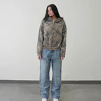 Y2K Retro Zip Up Hoodie Men Camouflage Pattern Zipper Sweatshirt High Street Hip Hop Streetwear Oversized Unisex Camo Hoodie - Matrix Studios