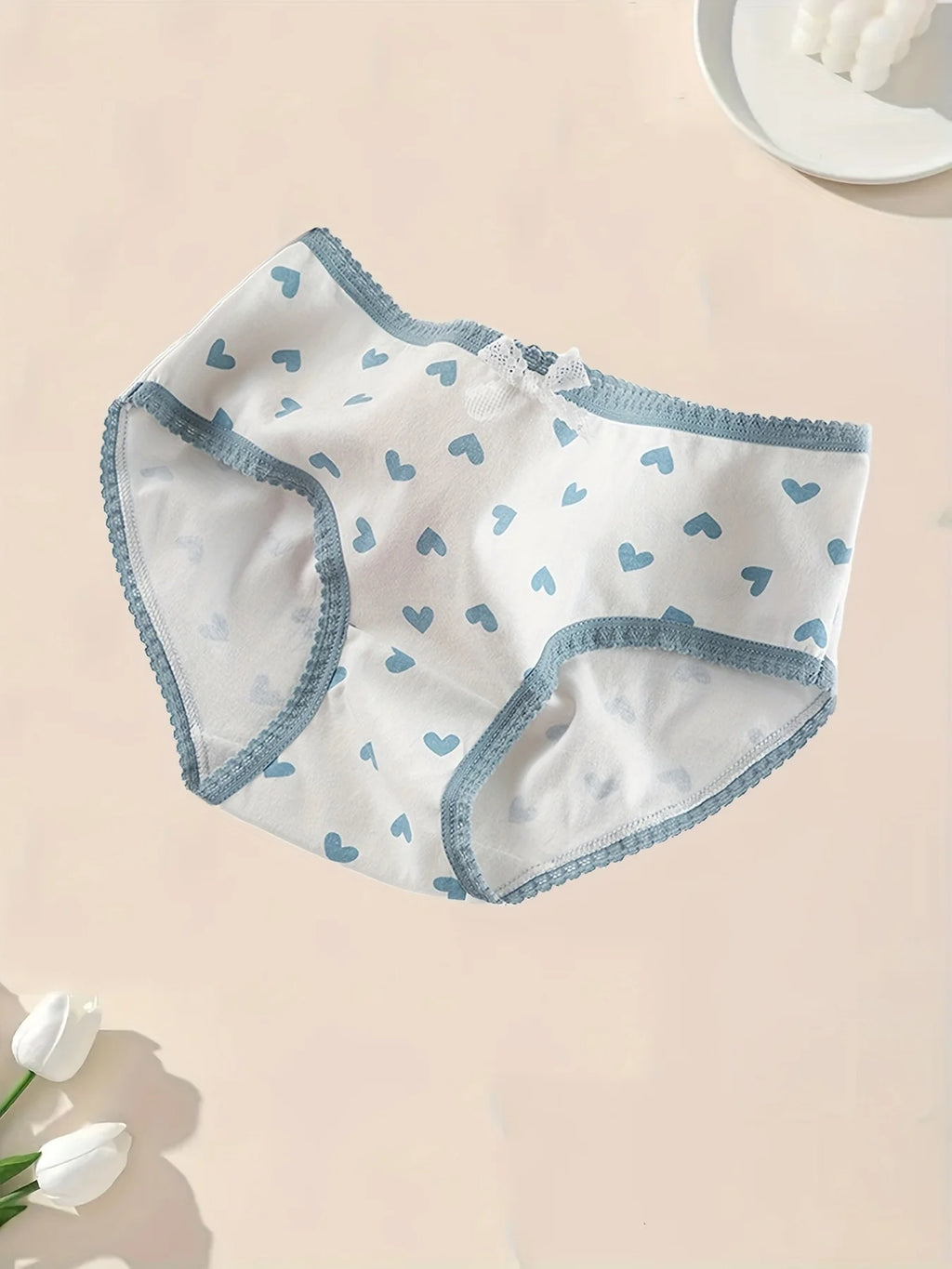 5pcs Women’s Soft Breathable Briefs Heart Plaid Print Panties Comfortable Intimates for Daily Wear - Matrix Studios