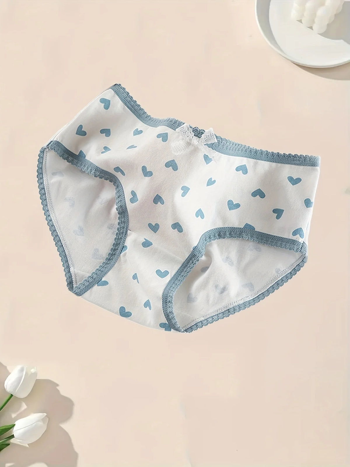 5pcs Women’s Soft Breathable Briefs Heart Plaid Print Panties Comfortable Intimates for Daily Wear - Matrix Studios