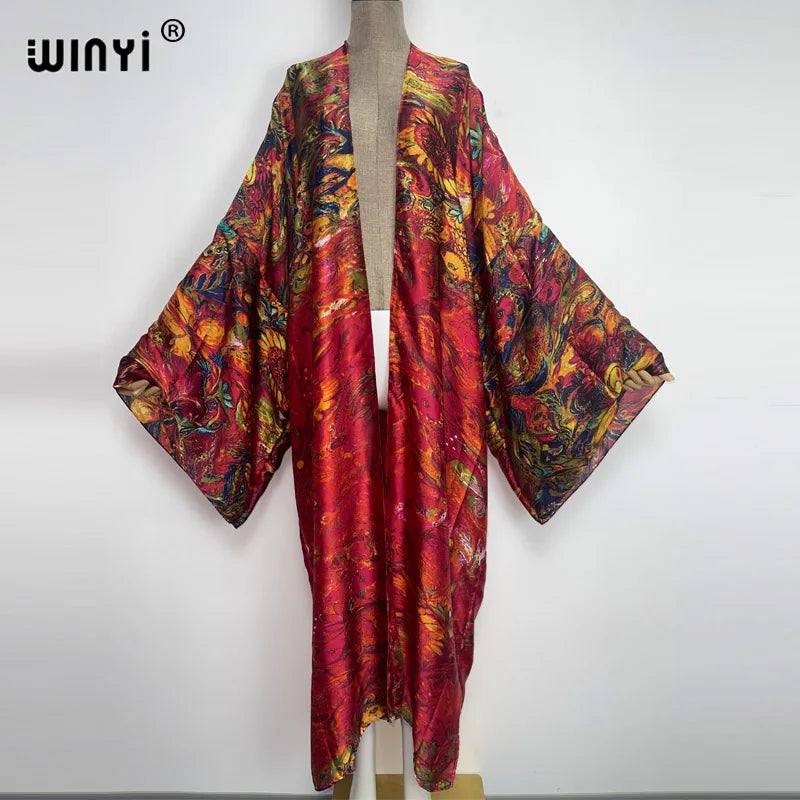 Europe WINYI new tunic bikini sweet lady pink boho Cardigan stitch Cocktail sexcy Boho Maxi Holiday Batwing Sleeve KIMONO mujer - Matrix Studios