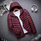 0-10℃ Men's Winter Jacket Ultra Light Duck Down Jackets Portable Hooded Puffer Feather Thin Parkas Windproof Outerwear Coat 5XL - Matrix Studios