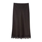 Tidalyf 2025 Women Two Piece Skirt Set Off Shoulder Lace Trim Cami Top with Split Hem Midi Skirt Sexy Elegant Outfit - Matrix-studios.com