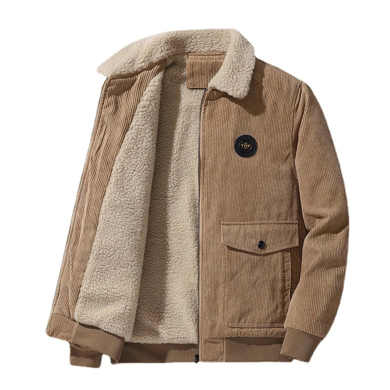 Men Corduroy Winter Coats Fleece Down Jackets Casual Jaquetas New Fashion Male Thicker Warm Parkas Short Winer Jackets Size 5XL - Matrix Studios