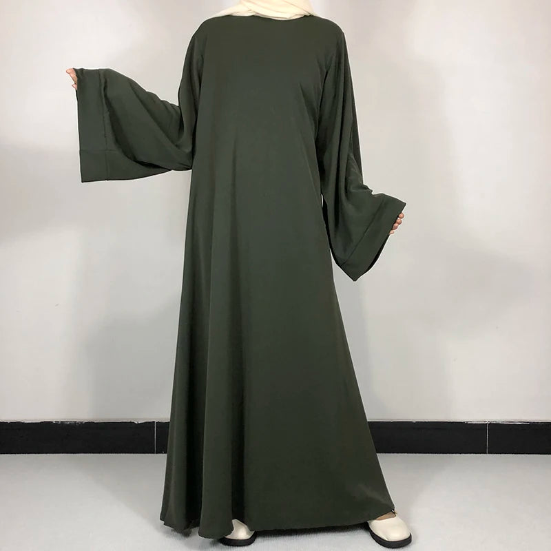 15 Colors Basic Plain Nida Abaya With Free Belt High Quality Muslim Women Modest Simple Dress EID Ramadan Islamic Clothing - Matrix-studios.com