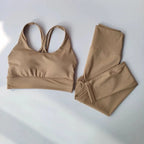 Women Breathable Yoga Set 2pcs Sport Suit Gym Wear Workout Clothes Gym Crop Top High Waist Legging Fitness Bra Set Sports Suits - Matrix-studios.com