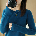 Autumn And Winter Cashmere Sweater Women's Crew Neck Pullover Casual Knitted Top Women's Short Undercoat Fashion 18 Colors - Matrix-studios.com
