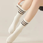 4 Pairs Women's Striped Socks Soft Comfortable Casual Sports Sock Leopard Print  Breathable Fashion Middle Tube Sox High Quality - Matrix Studios