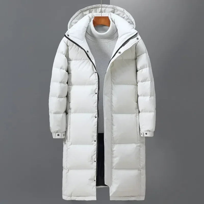 New Winter Men Long Puffer Jackets Hooded Casual Duck Down Coats Quality Male Outdoor Windproof Warm Winter Parkas Mens Clothing - Matrix Studios